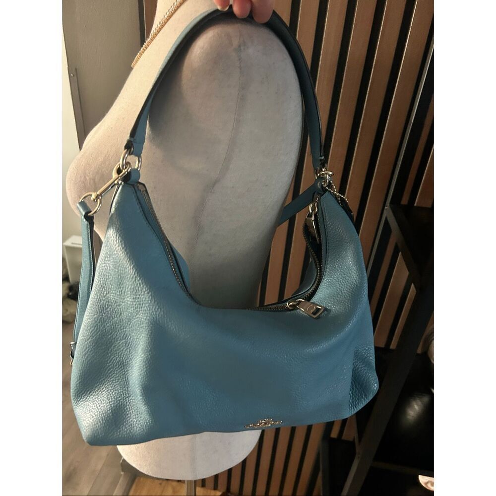 COACH EAST/WEST CELESTE CONVERTIBLE HOBO IN PEBBLE LEATHER F36628 SV/BLUE - Picture 7 of 11